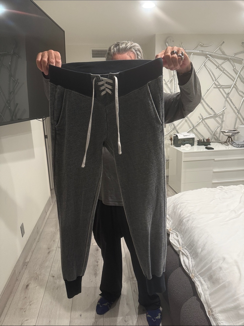 avocado women’s Dark Gray Lace-Up Knit Joggers